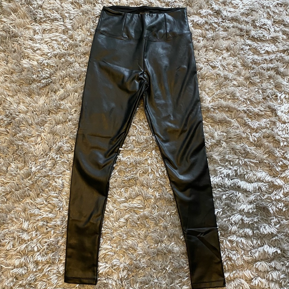 Faux Black Leather stretch pants